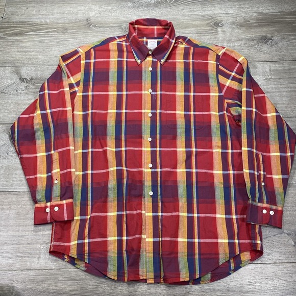 Brooks Brothers Other - Brooks Brothers 346 Shirt Mens Large Plaid Button Down Casual Madras